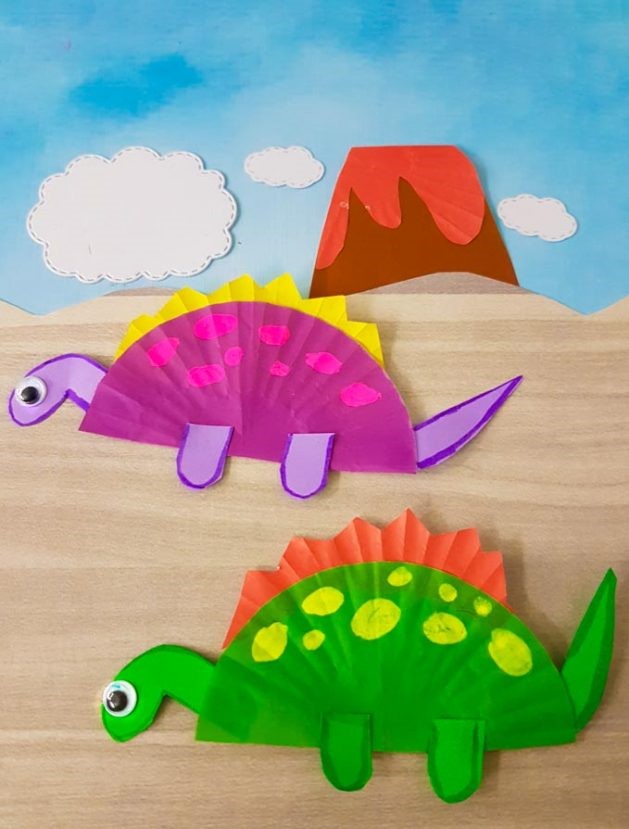  cute cupcake liner dinosaur crafts