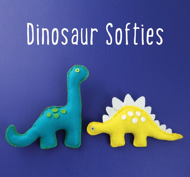 cute felt dinosaurs