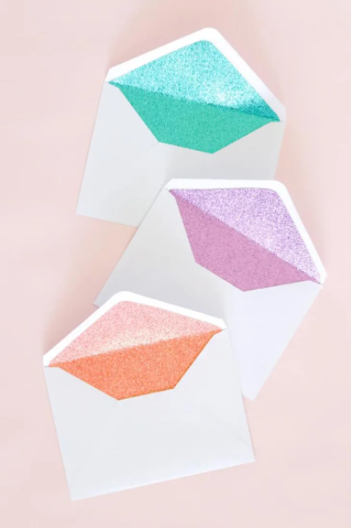 glitter lined envelopes