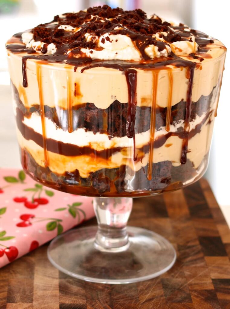 Salted Caramel and Chocolate brownie trifle