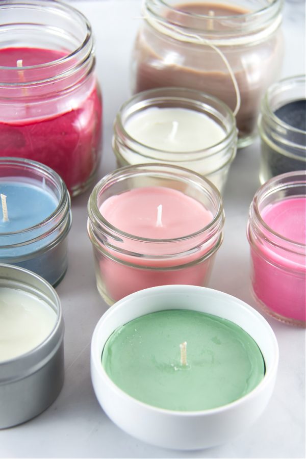 Homemade Candles with Crayons and Soy Wax In Jars a Fun Project for Kids 