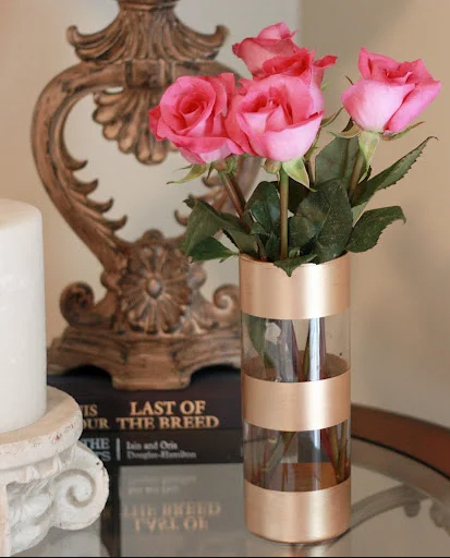 Adorable DIY Gold Leaf Vase