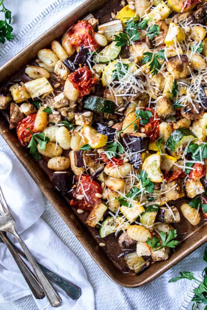 easy gnocchi and roasted vegetables