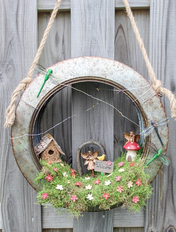 Fairy Garden Wreath perfect to welcome Spring