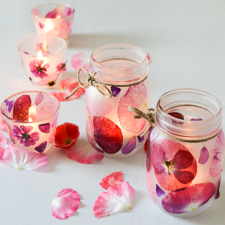 flower petals candle holders