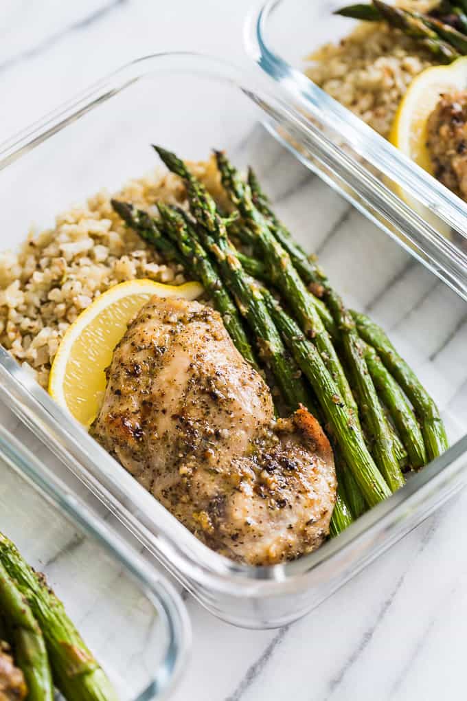 Garlic Herb Chicken and Asparagus Meal Prep