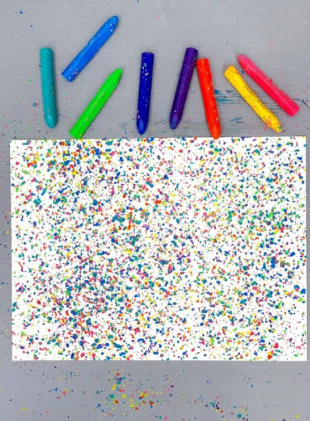Melted crayon art confetti dot designed
