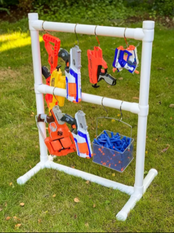 DIY Nerf Gun Storage Rack Kids Toys Organization