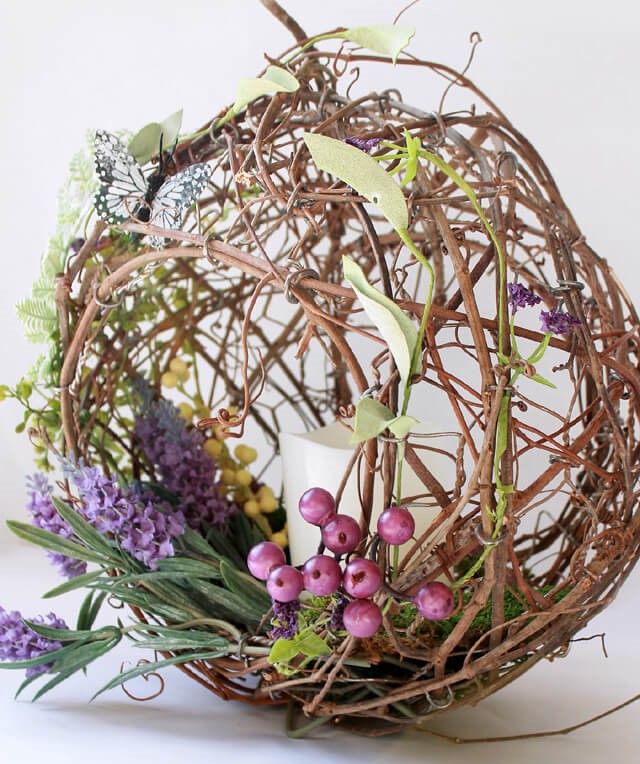 Spring basket wreath
