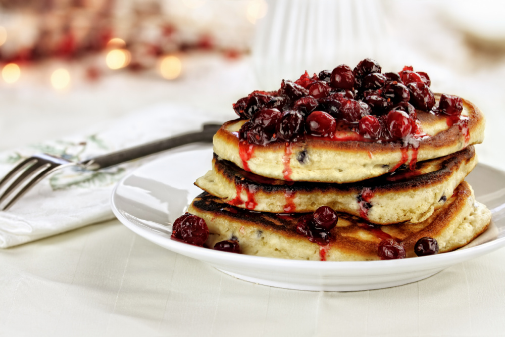 Chocolate Chip and Cranberry Pecan Pancakes for Breakfast
