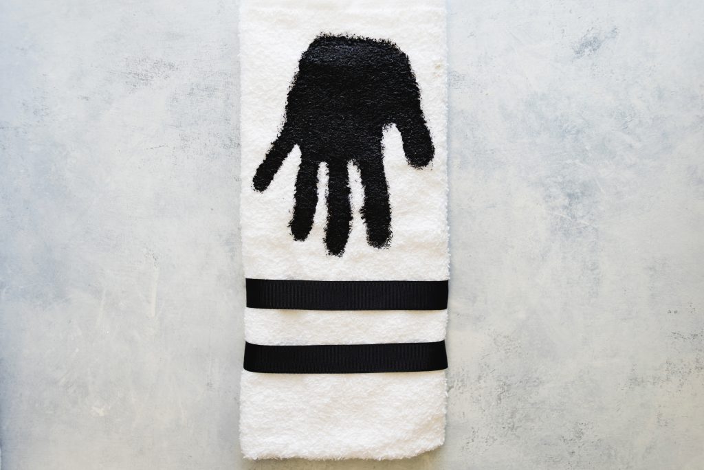 DIY Handprint Dish Towel Simple Personal Gift to Friends and Family