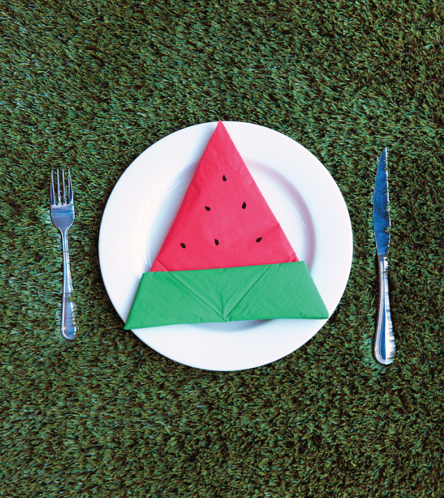 Easy and Cute Watermelon Napkin for Summer Picnic