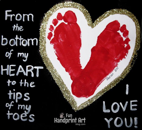ADORABLE FOOTPRINT HEART WITH POEM KEEPSAKE GIFT FOR MOTHER'S DAY VALENTINES DAY CHRISTMAS