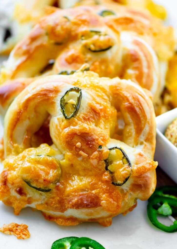 Buttery Soft Jalapeno and Cheddar Cheese pretzels