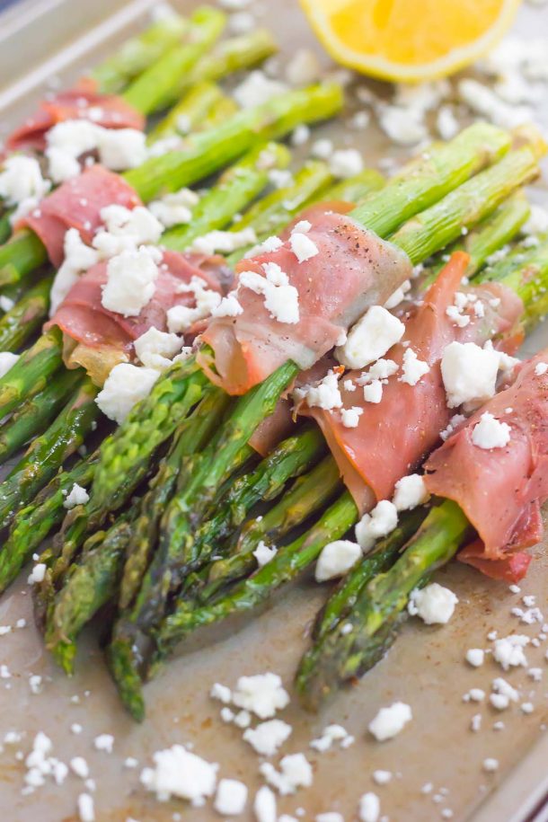 PROSCIUTTO WRAPPED ASPARAGUS WITH FETA easy and delicious side dish