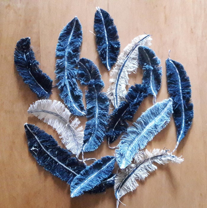 fun and easy Upcycled Denim Feathers 