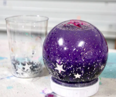 DIY galaxy snow globes kids can make