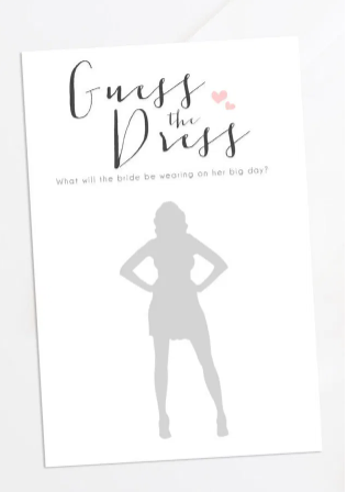 Guess the Dress Bridal Shower Game