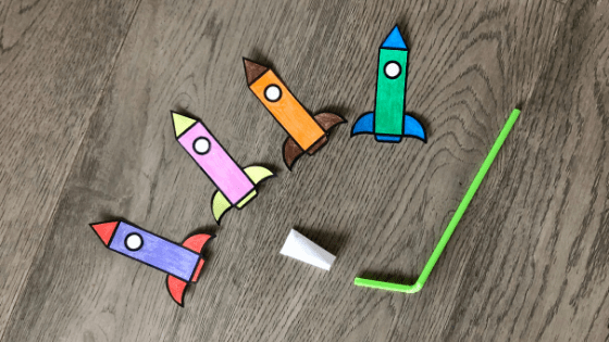 Easy and Cute Straw Rockets Activity for Kids