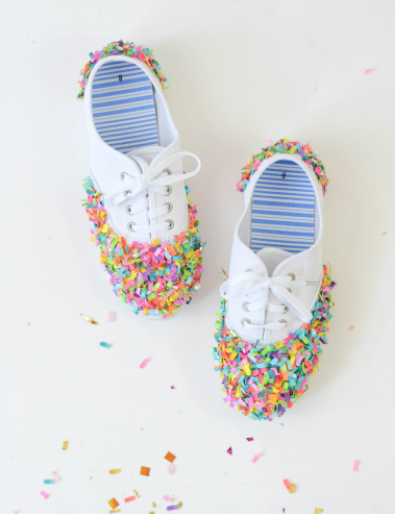 Crazy DIY Confetti Shoes for Fun Parties