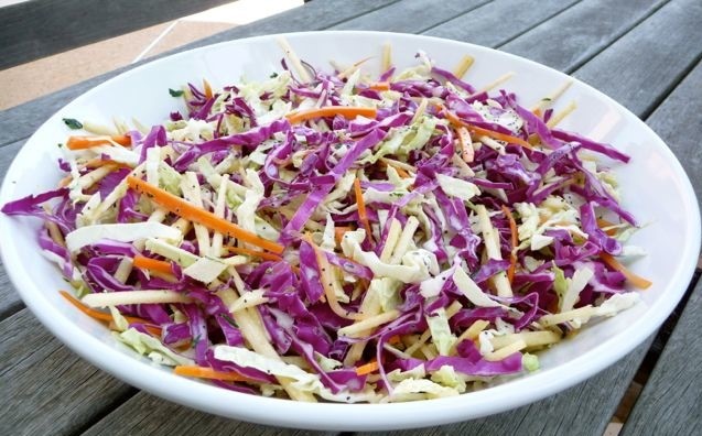 Apple carrot cabbage coleslaw