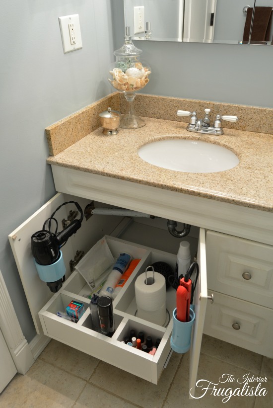DIY Bathroom Vanity Sliding Shelf Organizer
