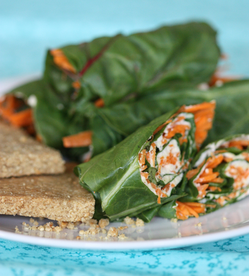 Chard wraps with cashew cheese