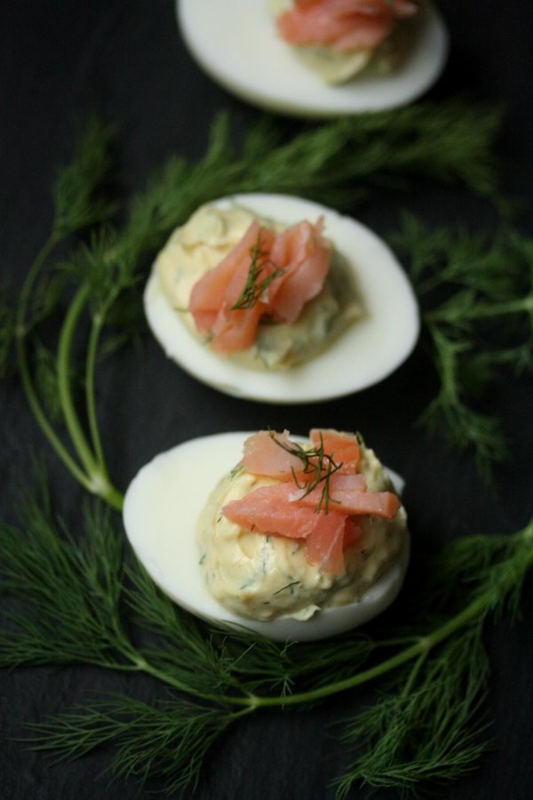 Deviled Eggs with Smoked Salmon and Dill