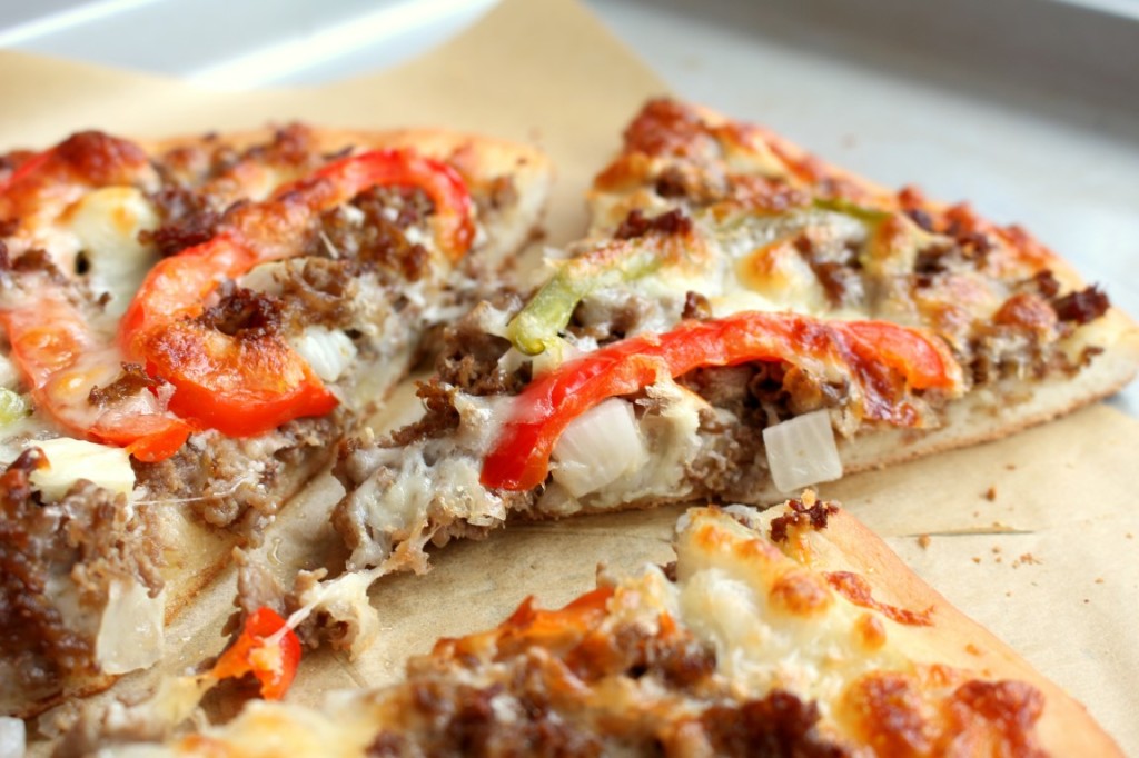 hearty Philly Cheesesteak Pizza
