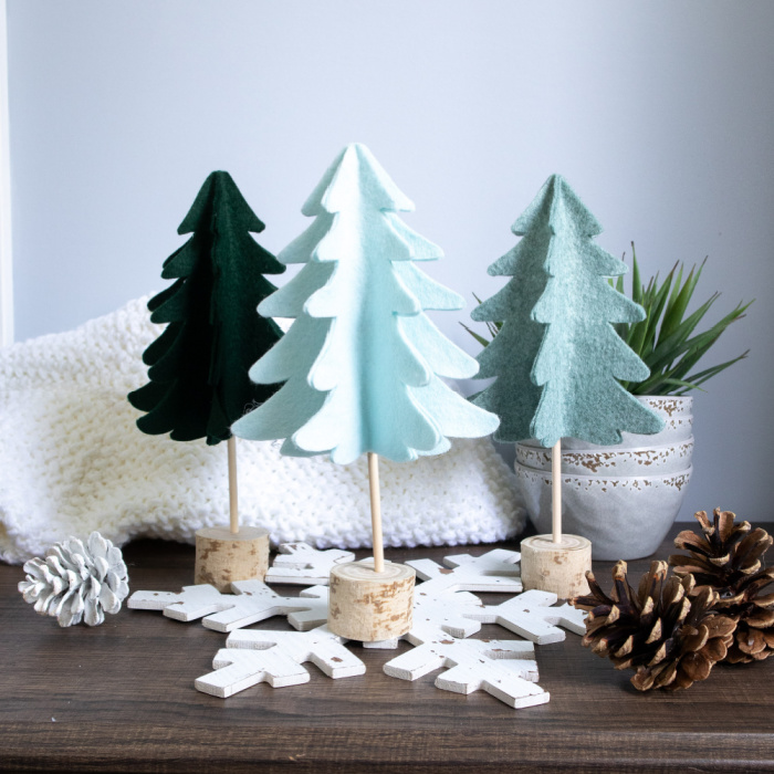 Simply beautiful 3D Felt Christmas Trees