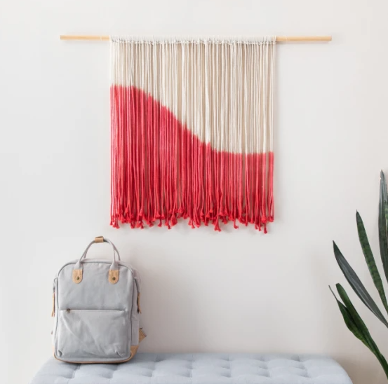 Dip Dyed Macrame Wall Hanging Adorable Old School Craft Decor