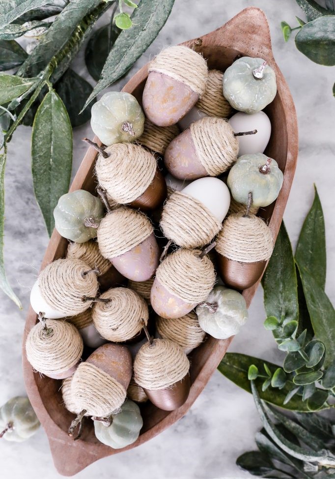 Neutral Fall Acorns made from Easter eggs