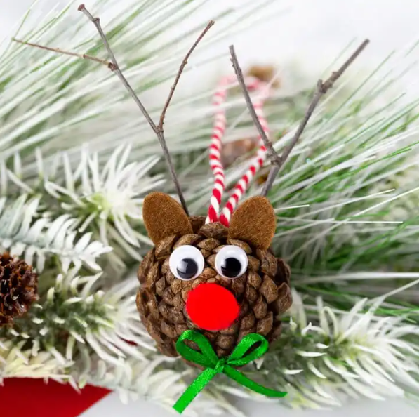 Pine Cone Reindeer ornaments