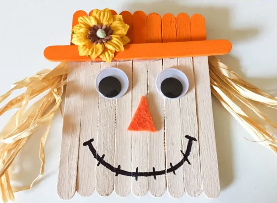 popsicle stick scarecrow fall craft