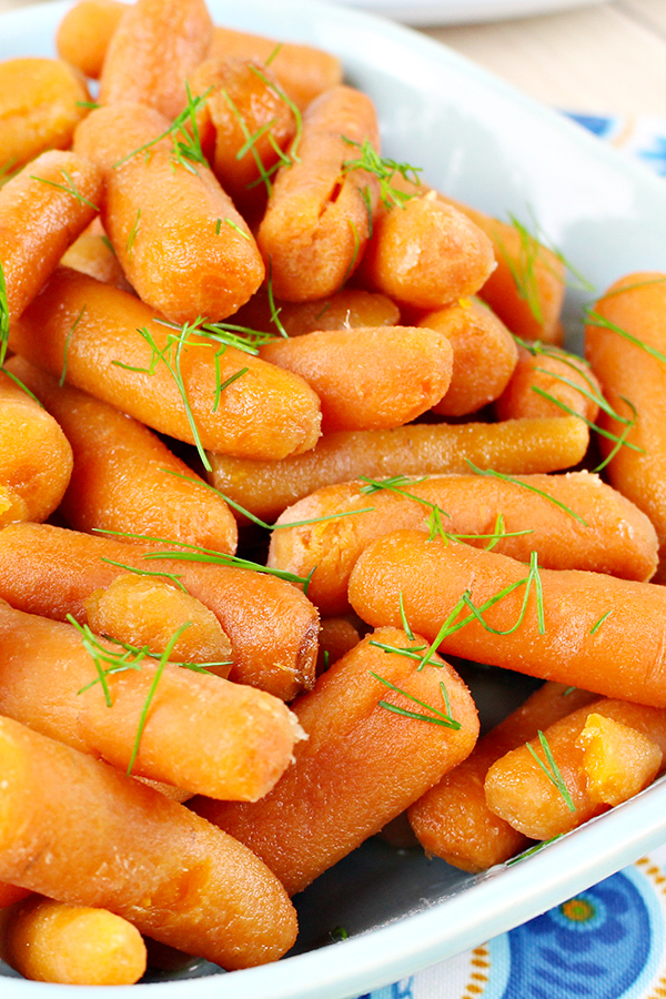 Slow Cooker Baby Carrots with Honey and Brown Sugar a wonderful side dish recipe for holidays