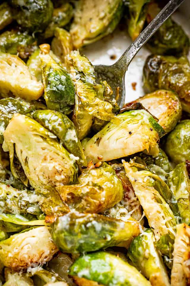 Slow Cooker Parmesan Brussels Sprouts the easiest side dish for Holiday