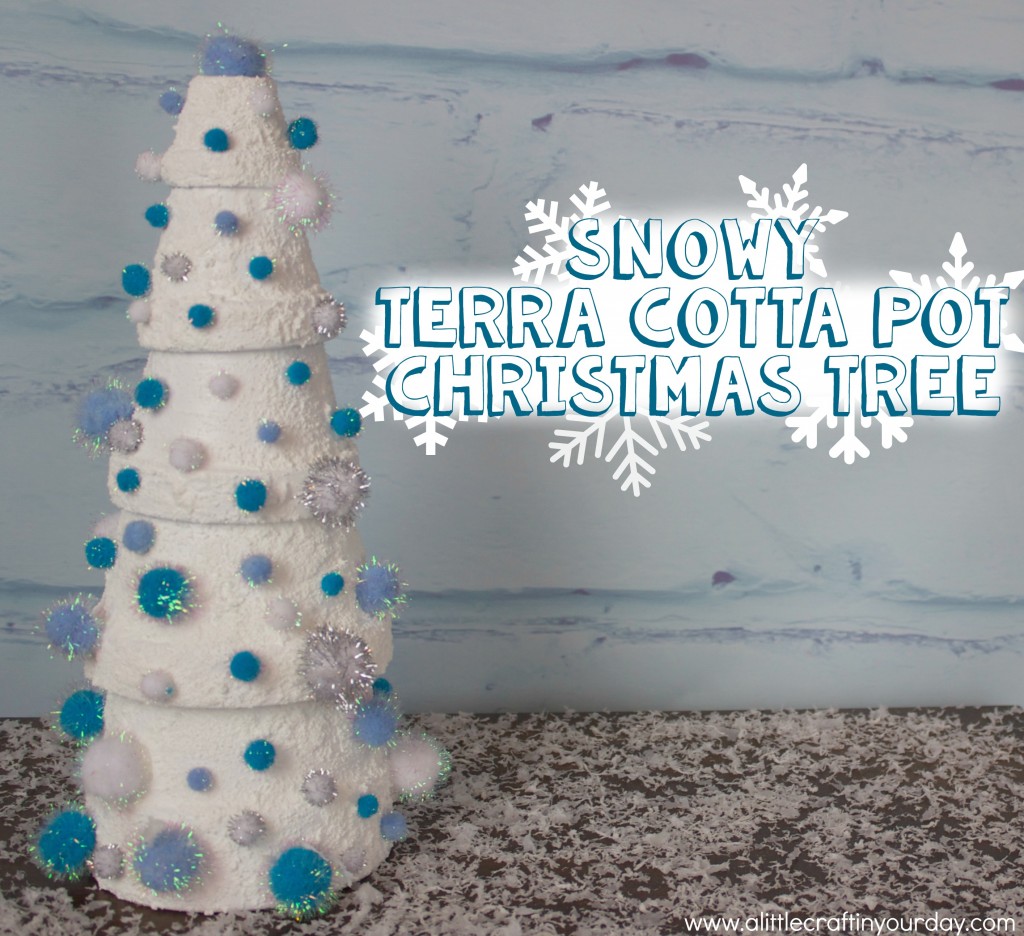 Snowy Terra Cotta Christmas Tree a perfect DIY for your room decor 