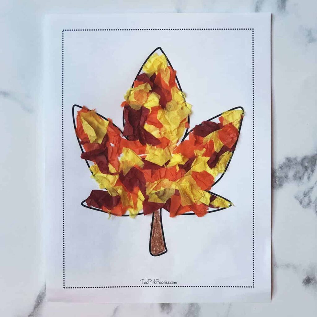Tissue paper maple leaf