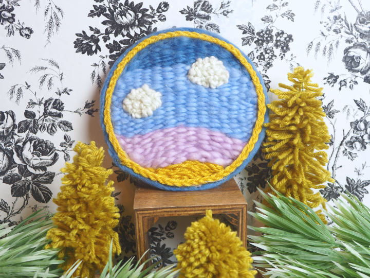 DIY embroidery hoop weaving