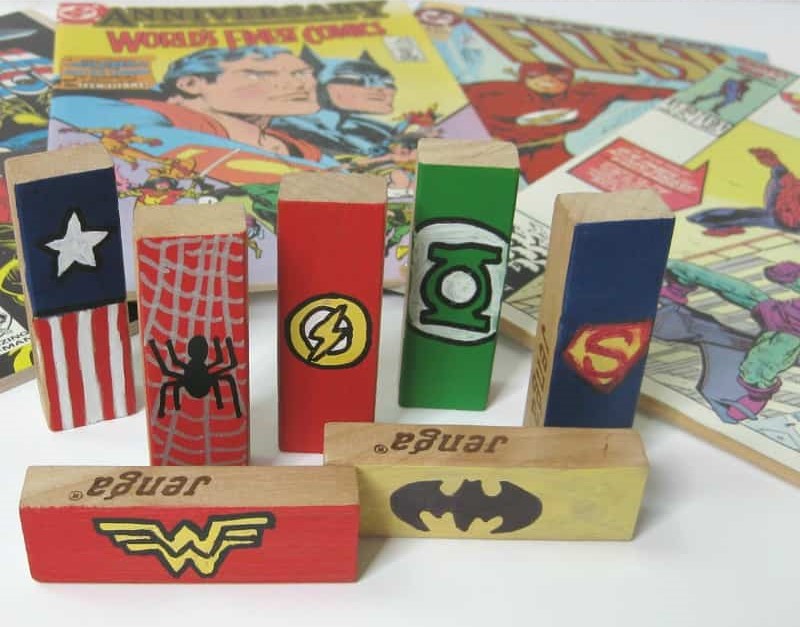 DIY Superhero Repurposed Jenga Blocks