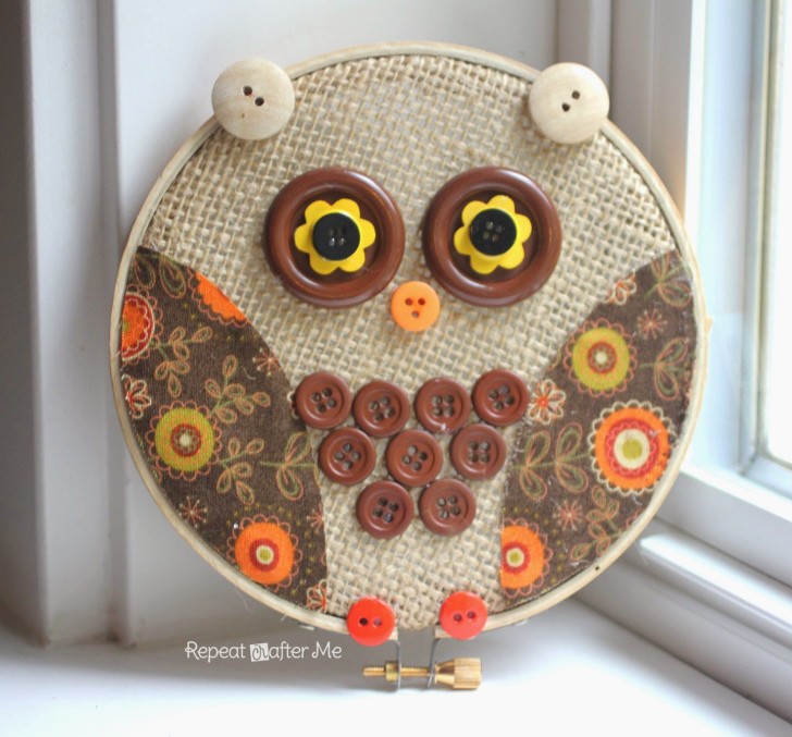 Super cute embroidery hoop owl