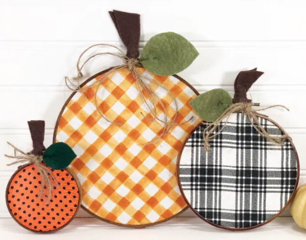 Embroidery hoop pumpkins perfect fall decor additions