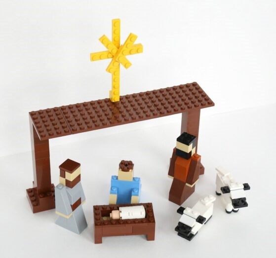 Lego nativity display for kids