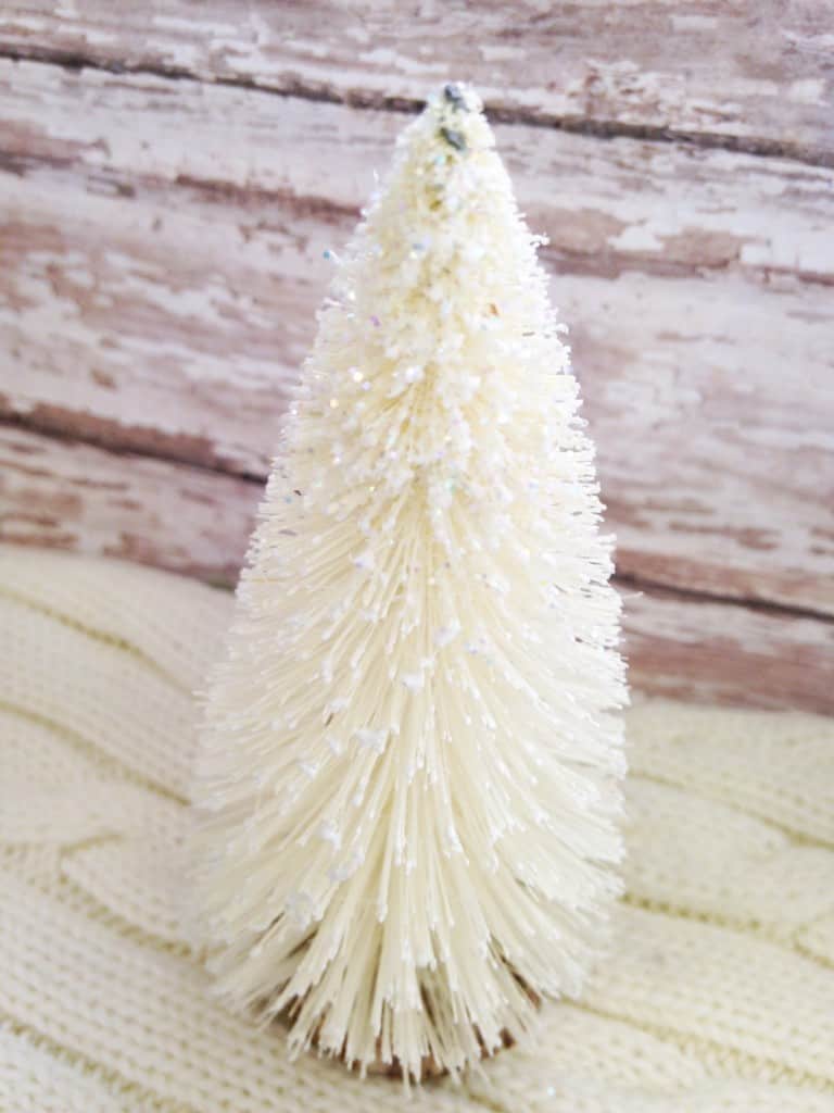 Vintage style bleached bottle brush trees for Christmas