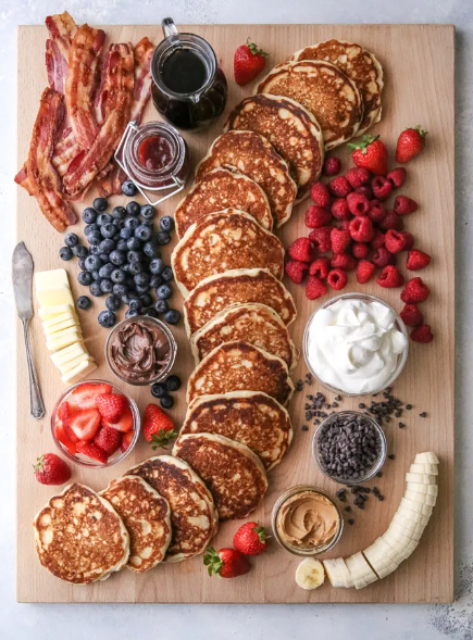 build-your-own pancake board perfect for breakfast, brunch, and even brinner